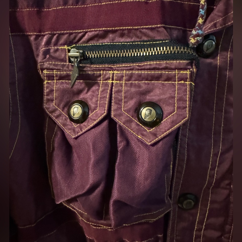 Vintage 90's Reusch Active Wear Maroon Hooded Ski Snow Jacket Embroidered LG - Picture 13 of 16
